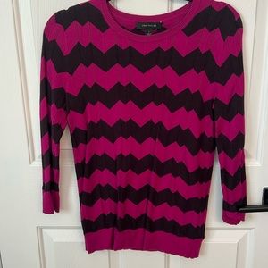 Ann Taylor Sz Small LS Pink/Purple Sweater